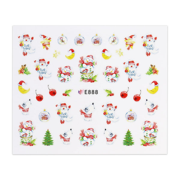 Christmas Sticker - Snowman & Christmas Trees