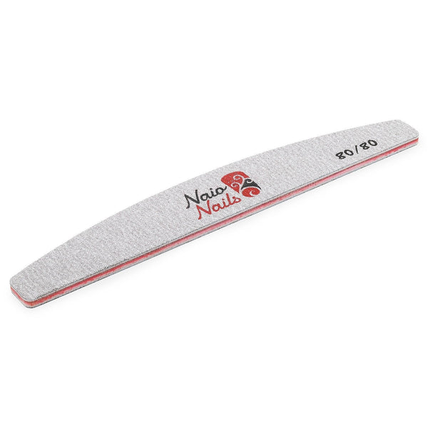 Pack of 4 Mixed - Zebra Grey Half Moon 80, 120, 180, 240 Grit Nail Files