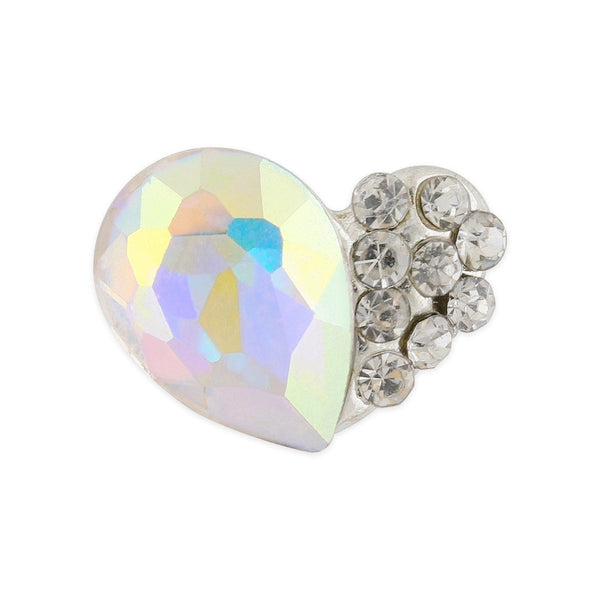 Pot of 10 Charms - AB Crystal Heart