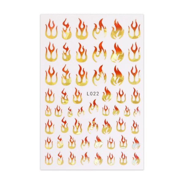 Metallic Sticker Sheet - Flames 001