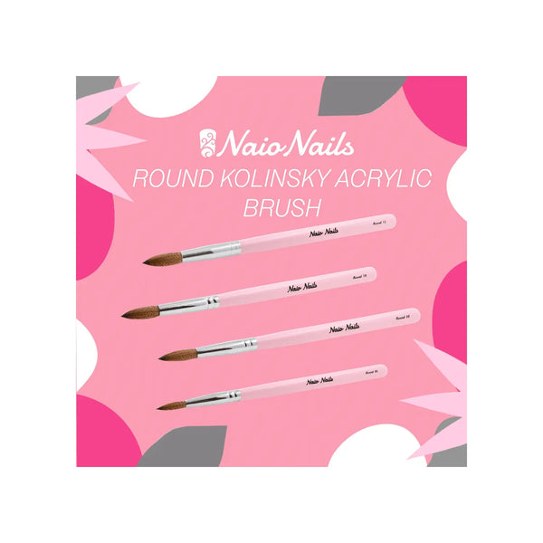 Kolinsky Acrylic Brush - Oval Sharp - Size 8   Naio Nails