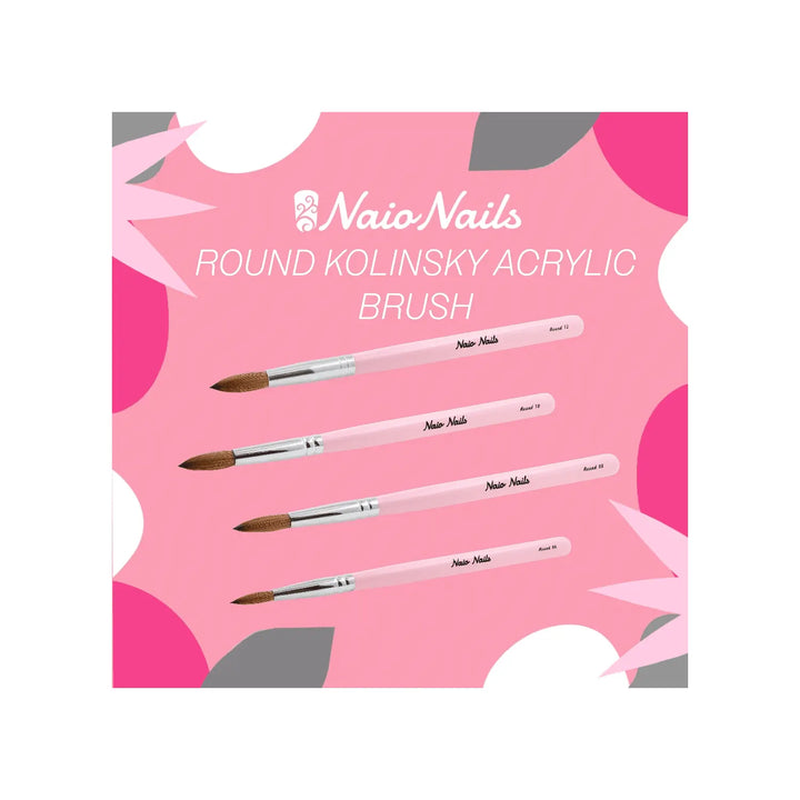 Kolinsky Acrylic Brush - Oval Sharp - Size 8   Naio Nails