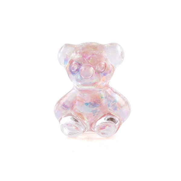 Pot van 5 Charms - Roze Glitter Teddybeer