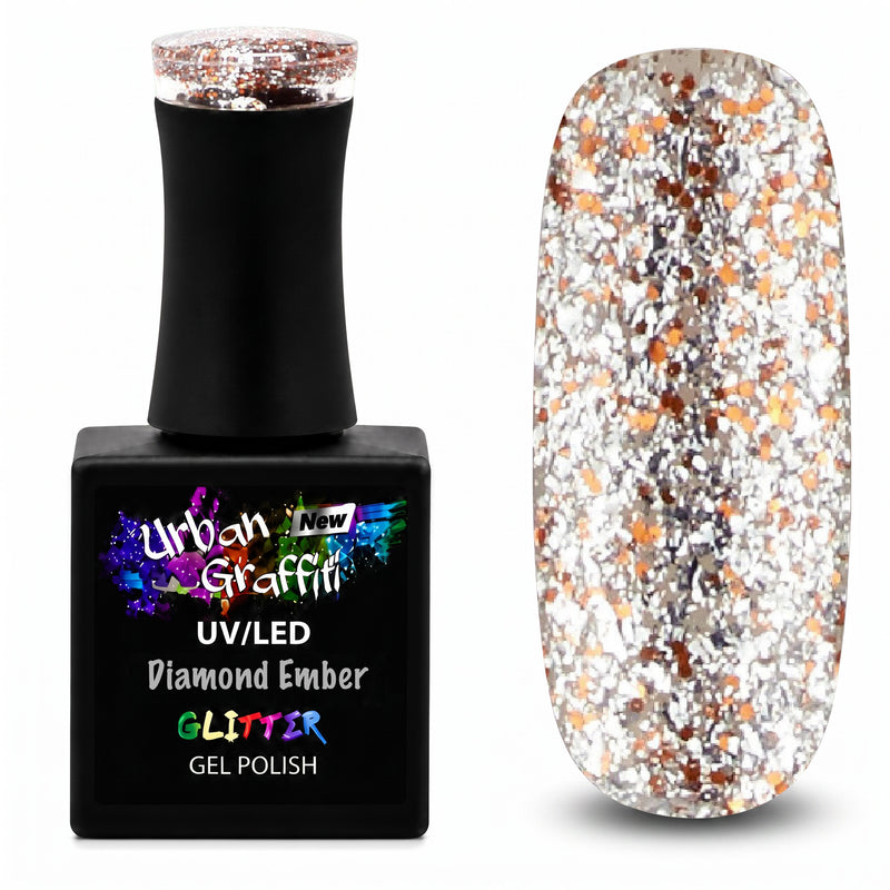Diamond Ember - UGGP-A0911 Esmalte en Gel con Purpurina Plateada y Dorada Urban Graffiti 15ml