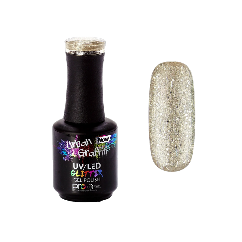 Andromeda - UGGP-A0919 Vernis Gel Pailleté Or Graffiti Urbain 15ml