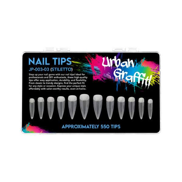 Urban Graffiti JP-003-03 Transparent Stiletto Nail Tips