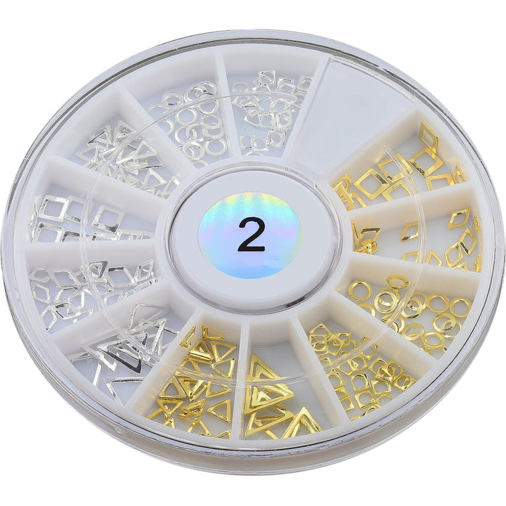 Metallic Nail Art Decals - Gold & Silver Frames