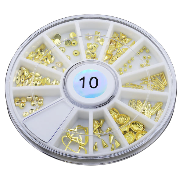 Metallic Nail Art Decals - Various Gold Shapes