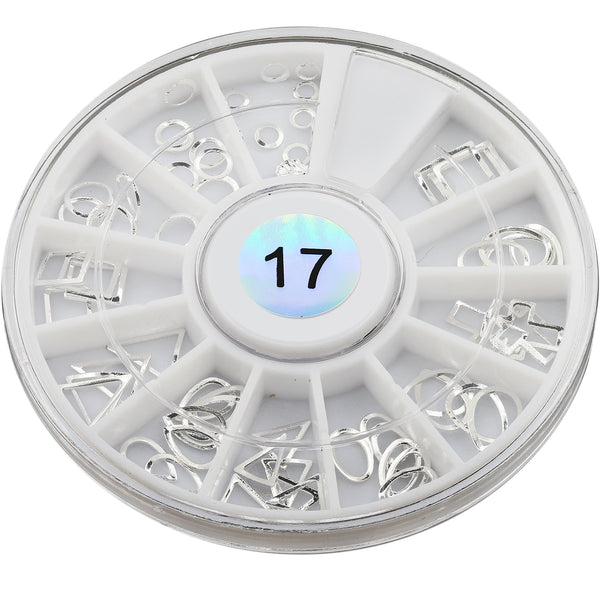 Metallic Nail Art Decals - Large Silver Frames