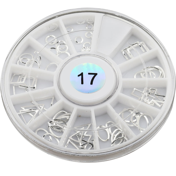 Metallic Nail Art Decals - Large Silver Frames