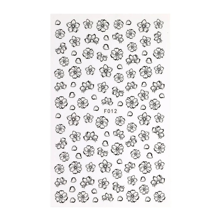 Flower Outline Nail Art Stickers