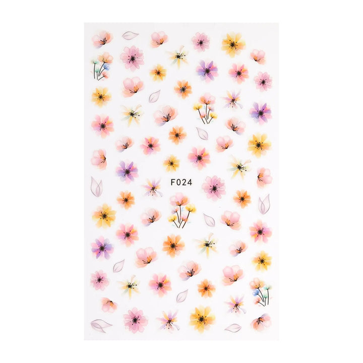 Summer Watercolour Style Floral Nail Art Stickers   Naio Nails