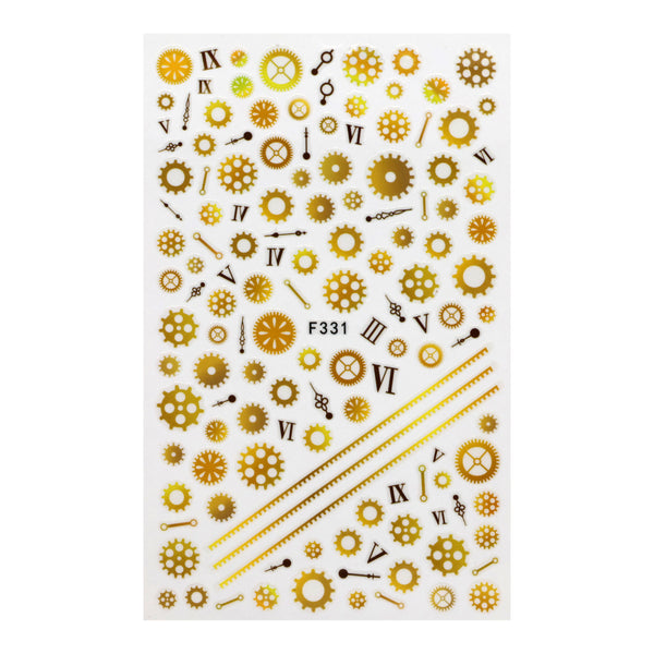 Steampunk Gear Nail Art Stickers