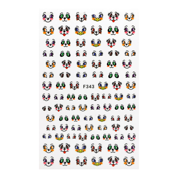 Cartoon Faces Nail Art Stickers