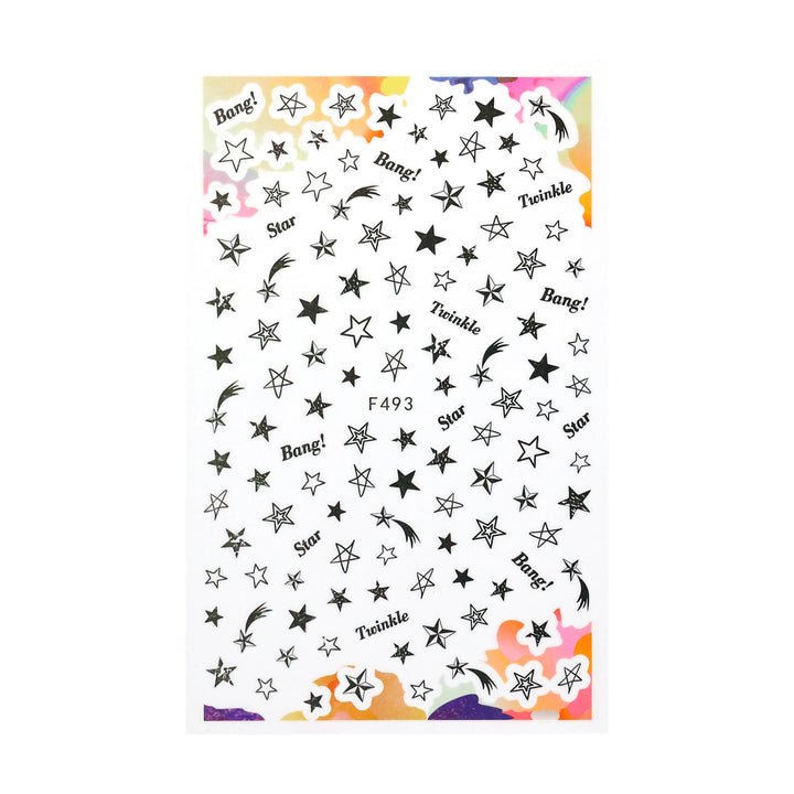 Black Star Outlines Nail Art Stickers   Naio Nails
