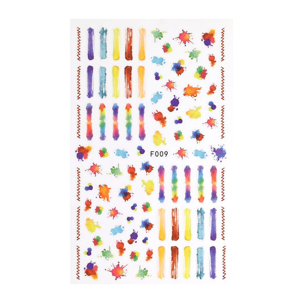 Multicoloured Brush Strokes & Paint Splat Nail Art Stickers   Naio Nails