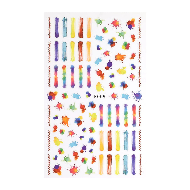 Multicoloured Brush Strokes & Paint Splat Nail Art Stickers   Naio Nails