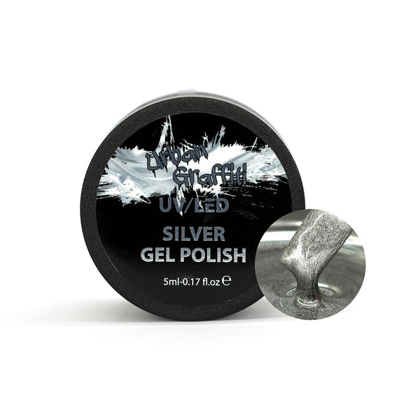 NEW Metallic Silver - Urban Graffiti Gel Polish 5ml Pot