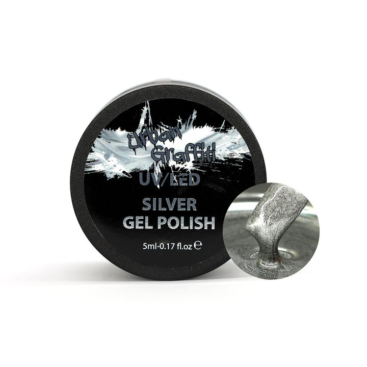 NEW Metallic Silver - Urban Graffiti Gel Polish 5ml Pot