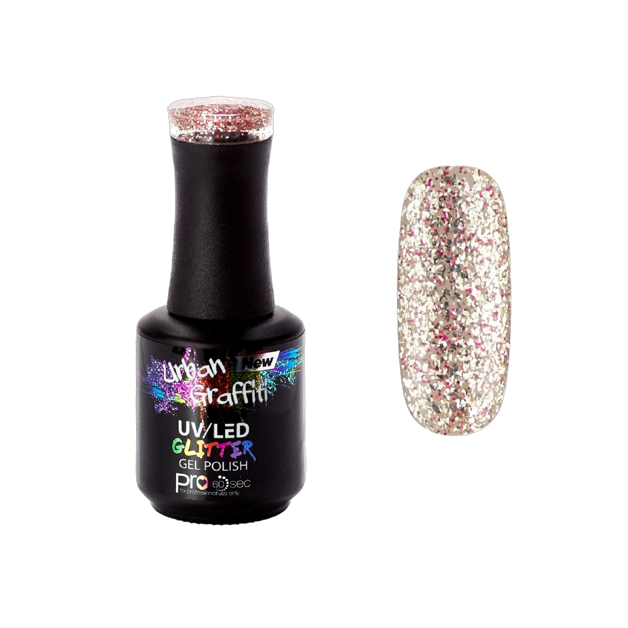 Diamond Eyes - UGGP-A0923 Urban Graffiti Gold and Red Glitter Gel Polish 15ml