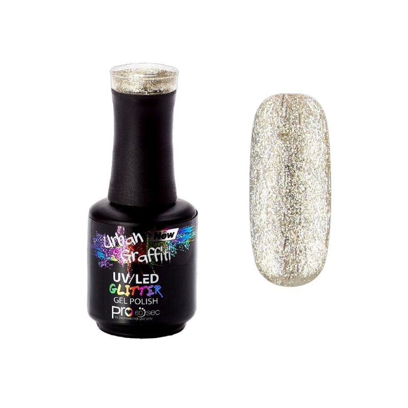 Disco Ball - UGGP-A0922 Vernis Gel Pailleté Argent Graffiti Urbain 15ml