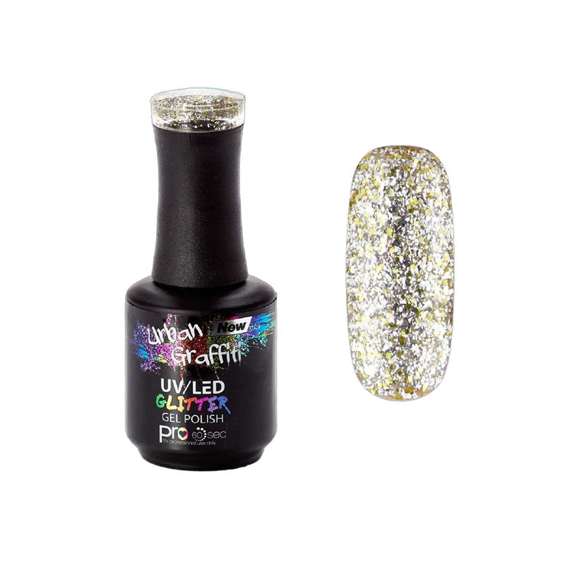 Star Dust - UGGP-A0906 Vernis Gel Pailleté Argent et Or Graffiti Urbain 15ml